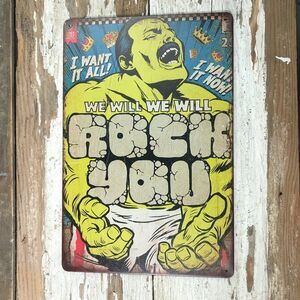 QUEEN We Will ROCK YOU Vintage Retro Tin Metal Sign
